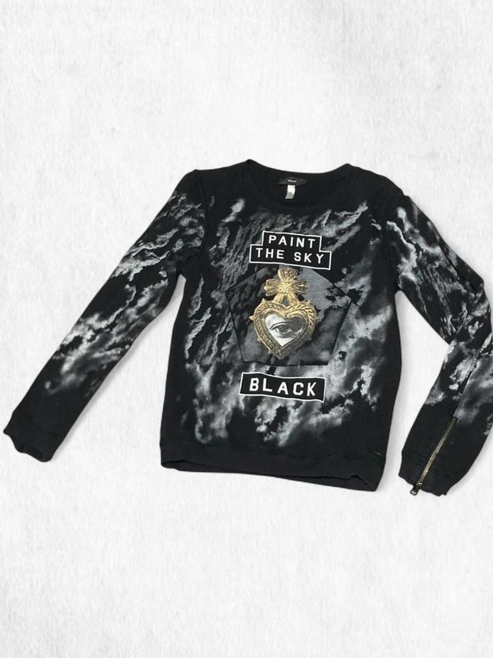 Diesel Black and gold Paint the Sky Black 👁️ long sleeve sweatshirt